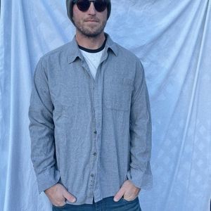 Soft and cozy Gray Ebbie Bauer button up classic shirt